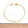 Clear Cubic Zirconia Open Cuff Bangle BJEW-G737-01G-02-5