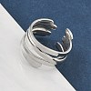 304 Stainless Steel Cuff Rings for Women RJEW-A079-08C-P-1