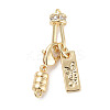 Brass Micro Pave Clear Cubic Zirconia Clasps KK-C051-52G-1