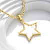 Brass Enamel Star Pendant Necklaces for Women NJEW-K381-09G-02-1