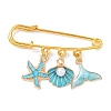 Marine Theme Pendant Alloy Enamel Brooches JEWB-BR00143-2