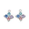 304 Stainless Steel with Rhinestone Pendants SA-CBA49D2-08P-02-1