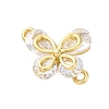 Brass Clear Cubic Zirconia Connector Charms/Links FIND-L019-07G-09-1