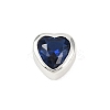 925 Sterling Silver Cubic Zirconia Heart Beads STER-F060-03S-02-1