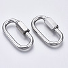 Tarnish Resistant 304 Stainless Steel Screw Carabiner Lock Charms STAS-N087-25B-01-1