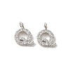 Initial Letter Brass Micro Pave Cubic Zirconia Pendants ZIRC-F008-Q-1