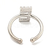 Rack Plating Brass Open Cuff Rings for Women RJEW-F162-01P-E-3