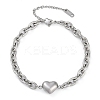 304 Stainless Steel Cable Chain Link Bracelets for Women LS-BJEW-M051-01P-4