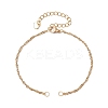 2Pcs 2 Colors 304 Stainless Steel Singapore Chain Bracelet Making AJEW-JB01306-2