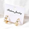 Brass Hoop Earrings EJEW-S256-03A-G-3