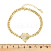 Brass Micro Pave Cubic Zirconia Link Bracelets BJEW-M050-06G-03-5