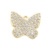 Brass Micro Pave Cubic Zirconia Charms KK-L228-32G-1
