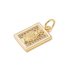 Brass Micro Pave Clear Cubic Zirconia Pendants KK-E111-31K-G-2