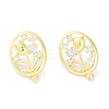 Brass Pave Clear Cubic Zirconia Stud Earring Findings LS-KK-F875-04G-2