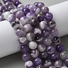 Round Natural Chevron Amethyst Bead Strands G-S380-01B-1