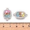 Alloy Crystal Rhinestone and ABS Imitation Pearl Connector Charms PALLOY-T092-08P-3