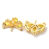 Real 18K Gold Plated Ginkgo Biloba Brass Micro Pave Cubic Zirconia Pendants KK-Q809-24G-02-2