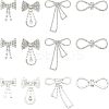 CHGCRAFT 12Pcs 4 Style Crystal Rhinestone Bowknot Lapel Pins JEWB-CA0001-19-1