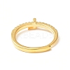 Clear Cubic Zirconia Initial Letter Adjustable Ring RJEW-C052-01G-L-3