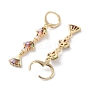 Fan Rack Plating Golden Brass Dangle Leverback Earrings EJEW-A030-04G-01-2