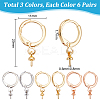   18Pairs 3 Colors Brass Huggie Hoop Earring Findings KK-PH0005-44-2