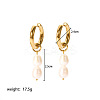 Stainless Steel Natural Pearl Rice Hoop Earrings LS-CN6183-2-2