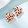 Heart Brass Micro Pave Clear Cubic Zirconia Stud Earrings EJEW-H178-09G-01-1