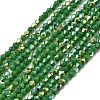 AB Color Plated Opaque Glass Beads Strands GLAA-G127-02G-1