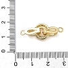 Ring Brass Micro Pave Clear Cubic Zirconia Fold Over Clasps KK-Z143-18G-3