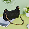1Pc Black Imitation Leather Alloy Purse Chains FIND-AR0006-37-4