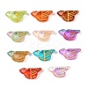 Electroplate and Golden Metal Enlaced Glass Beads EGLA-T029-03M-1