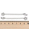 Brass Micro Pave Cubic Zirconia Ends with Chains KK-U043-01P-3