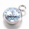 304 Stainless Steel Glass Rhinestone Charms STAS-G082-02-2
