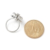 Clover Rotatable Open Cuff Rings for Women RJEW-R007-02P-5