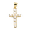Brass & ABS Imitation Pearl Beads Pendants KK-A282-24G-1
