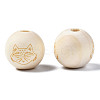 Unfinished Natural Wood European Beads WOOD-S045-150-3