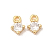 Brass Micro Pave Cubic Zirconia Pendants KK-P340-29G-1