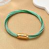 304 Stainless Steel with Polyester Metallic Cord Bracelets for Women BJEW-Z145-01G-3