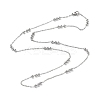 Non-Tarnish 304 Stainless Steel Round Beaded Link Chain Necklaces for Women NJEW-D058-02P-1