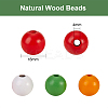 200Pcs 4 Colors Painted Natural Wood Beads sgWOOD-SZ0001-06-2