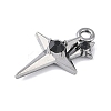 Rack Plating Alloy Jet Rhinestone Pendants PALLOY-F018-18B-02-2