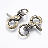 Tibetan Style Alloy Swivel Lobster Claw Clasps LS-PALLOY-L206-01AB-2