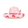 Rack Plating Alloy Enamel Pendants ENAM-N056-381KCG-01-1