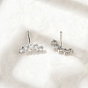 Brass Micro Pave Clear Cubic Zirconia Stud Earrings EJEW-R016-26P-15-3