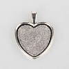 Tibetan Style Alloy Pendant Cabochon Settings TIBEP-N003-14AS-1