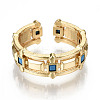 Brass Micro Pave Cubic Zirconia Cuff Rings RJEW-N032-004-NF-2