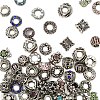 50Pcs 10 Styles Antique Silver Plated Metal Alloy Rhinestone European Beads ALRI-YW0001-29-1