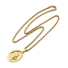 201 Stainless Steel Virgin Mary Pendant Wheat Chain Necklaces for Men NJEW-S387-09G-04-4