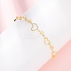 Brass Link Chain Bracelets for Women BJEW-C140-11G-1