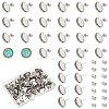 Flat Round 304 Stainless Steel Stud Earring Settings STAS-UN0060-72B-1